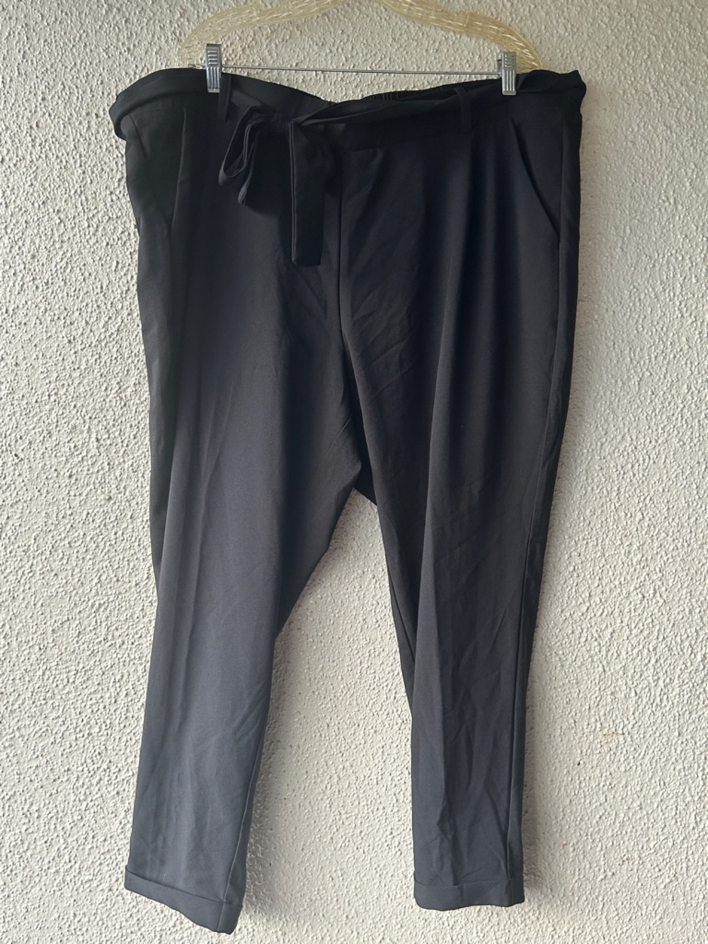Torrid Black Tie Front Tapered Leg Pants Stretch Waist Women's Size 3